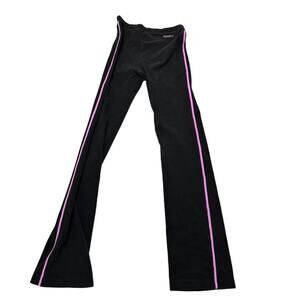 Mossimo Pink Striped 2000s Vintage Flared Black Leggings Size Medium